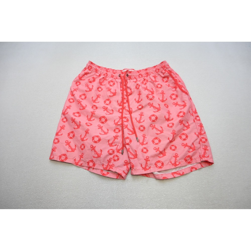 Mr. Swim Trunks Men XXL Red Pink Excellent Nautical Anchor‎ Print Drawstring